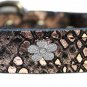 Fancy LEATHER FLOWER CHARMS DOG COLLAR - SIZES SMALL 12(8" - 10")