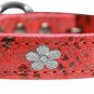 Fancy LEATHER FLOWER CHARMS DOG COLLAR - SIZES Medium 14(10" - 12")