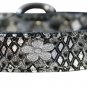 Fancy LEATHER FLOWER CHARMS DOG COLLAR - SIZES Medium 14(10" - 12")
