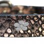 Fancy LEATHER FLOWER CHARMS DOG COLLAR - SIZE Large 20"(13" - 17")