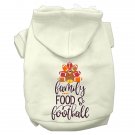 FAMILY FOOD & FOOTBALL Pet Hoodie Sizes XSmall - Large For Cats and Dogs