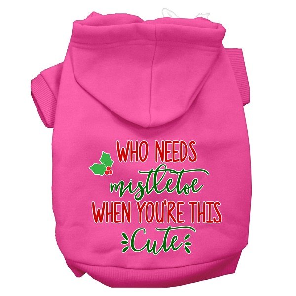 WHO NEEDS MISTLETOE WHEN YOU'RE THIS CUTE Pet Hoodie Sizes XSmall - Large Cats and Dogs Outerwear