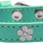 NEW Silver Flowers Size XSmall (6.5" - 8.5")and Small (7.5" - 10.5") Faux Leather Dog Collars