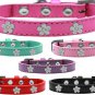 NEW Silver Flowers Size XSmall (6.5" - 8.5")and Small (7.5" - 10.5") Faux Leather Dog Collars