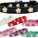 NEW Gold Flowers Size Xsmall (6.5" - 8.5") and Small (8.5" - 10.5") Faux Leather Dog Collars