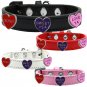Faux Leather Sweet Pea Love Dog Collar - Sizes 6.5" - 16"(small to medium)