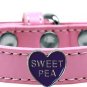 Faux Leather Sweet Pea Love Dog Collar - Sizes Medium to Large