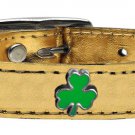 Genuine Leather Shamrock Dog Collar - Sizes 10" to 17"