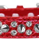 NEW Sparkle and Spikes Size Medium (12" - 16") Faux Leather Croc Dog Collars MEDIUM