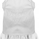 RICH BITCH Pet Dress Rhinestones & Ruffles in Sizes 2X to 4X - Solid Colors For Cats and Dogs