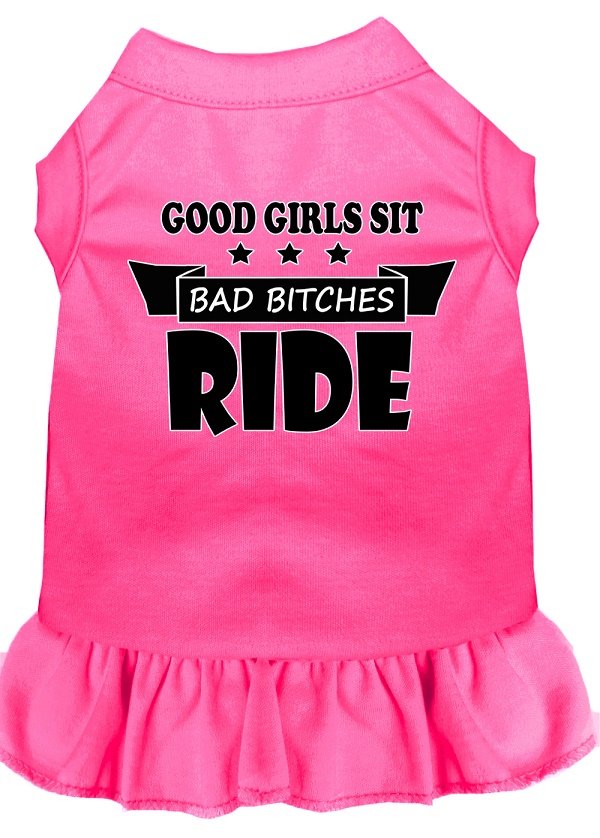 GOOD GIRLS SIT, BAD BITCHES RIDE Pet Dress Sizes 2X to 4X Solid Colors For Cats and Dogs