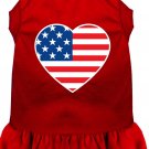 AMERICAN FLAG HEART Pet Dress Sizes 2X to 4X Solid Colors For Cats and Dogs