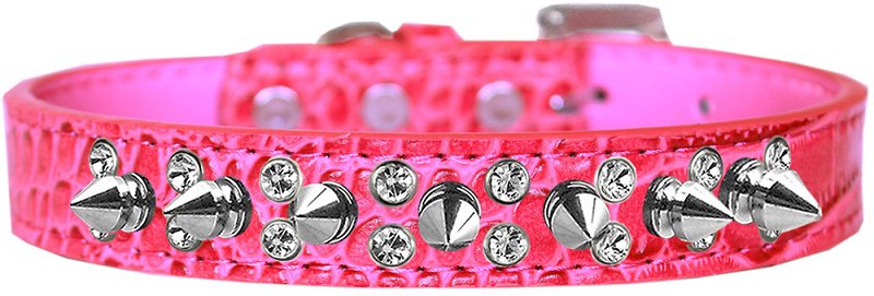 NEW Sparkle and Spikes Size Large (14" - 18") Faux Leather Croc Dog Collars