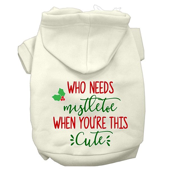 WHO NEEDS MISTLETOE WHEN YOU'RE THIS CUTE Pet Hoodie Sizes XLarge - XXXLarge Cats and Dogs Outerwear