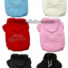 MERRY CHRISTMAS in Gold Pet Hoodie Sizes XSmall - XXXLarge Pet Outerwear For Cats and Dogs