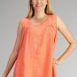 Match Point La Fixsun Linen Round Neck Sleeveless Top with Pockets HLT384 NEW!