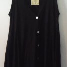 Comfy USA Zana Button Down Long Vest Crinkle Tissue Knit Style C186 NEW w Tags!