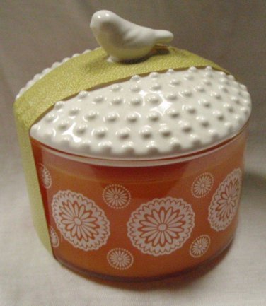 Thymes Mandarin Coriander LARGE 3-Wick Candle with Bird Lid 10 oz NEW!