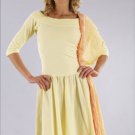 Luna Luz Short Off Shoulder Dress 3/4 Sleeve Garment Dyed Style 3393 NEW!