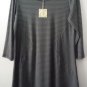 Comfy USA Diamond Side Tunic Steel & Stone Stripe Top Shirt Style M537 NEW!