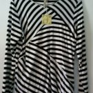 Comfy USA Women's Black & White Striped Mila Top Shirt Style M603 NEW w Tags!