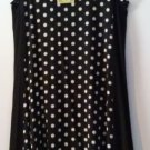 Comfy USA Women's Sleeveless Black & White Polka Dots Tunica Dress M390P NEW!