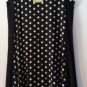 Comfy USA Women's Sleeveless Black & White Polka Dots Tunica Dress M390P NEW!