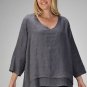 Match Point La Fixsun Linen 3/4 Sleeve V-Neck Double Layer Top Shirt FBT95 NEW!