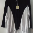 Comfy USA Candice Jacket Black & White Color Contrast Zip Top Shirt Style M640