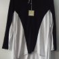 Comfy USA Candice Jacket Black & White Color Contrast Zip Top Shirt Style M640