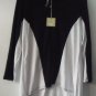 Comfy USA Candice Jacket Black & White Color Contrast Zip Top Shirt Style M640