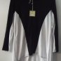 Comfy USA Candice Jacket Black & White Color Contrast Zip Top Shirt Style M640