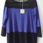 Comfy USA Black Blue Mesh Contrast Tunic Top Shirt Style M649 New w Tags!