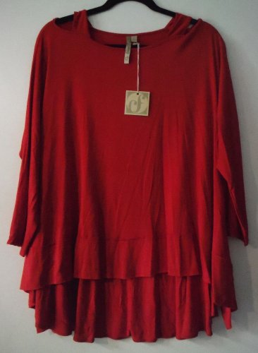 Comfy USA Melanie Peep Hole Shoulder Crop Tunic Top Shirt Style M624 New w Tags!