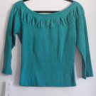 Luna Luz Garment Dyed 3/4 Sleeve Shirt Ruffled Inset Cruise NEW Tags Style 115L