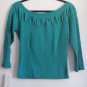 Luna Luz Garment Dyed 3/4 Sleeve Shirt Ruffled Inset Cruise NEW Tags Style 115L