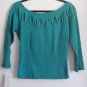 Luna Luz Garment Dyed 3/4 Sleeve Shirt Ruffled Inset Cruise NEW Tags Style 115L