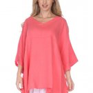 Match Point Linen HLT248 3/4 Sleeve Kimono Style Pull Over Top Shirt NEW w Tags!