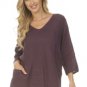 Match Point Linen HLT369 Round Neck Pullover Baby Doll Top Shirt w Pockets NEW!