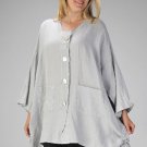Match Point La Fixsun Linen FBT145 Long Sleeve Button Up Fringed Jacket NEW!