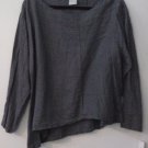 Luna Luz Garment Dyed Linen Angle Seam Long Sleeve Top Shirt Style 703 NEW!