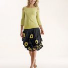 Luna Luz Garment Dyed Peek Hole Open Cut 3/4 Sleeve Top Shirt Hip & Boho NEW!