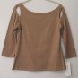 Luna Luz Garment Dyed Peek Hole Open Cut 3/4 Sleeve Top Shirt Hip & Boho NEW!