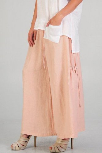 Match Point La Fixsun FBP 17 Linen Wideleg Pants w/Drawstring Pocket NEW Tags!