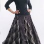 Luna Luz Cotton Check Triangle Panel Long Skirt Ruffle European Style NEW!