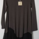 Comfy USA Women's Modal Tunic Top Shirt w Sheer Polyester Style ES1112 NEW!