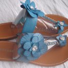 Bamboo Midnight-29 Jeweled Floral Leatherette Flat Sandals NEW Many Variations!