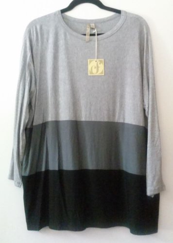 Comfy USA Contrast Color Block Tunic Shirt Top Long Sleeve Style M627 NEW w Tags