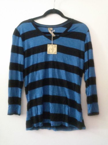 Comfy USA Crinkle Tissue Knit V Neck Shirt 3/4 Sleeve Style C103 NEW w Tags!