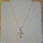 Pewter Egyptian Ankh Cross 925 Silver Plated Necklace